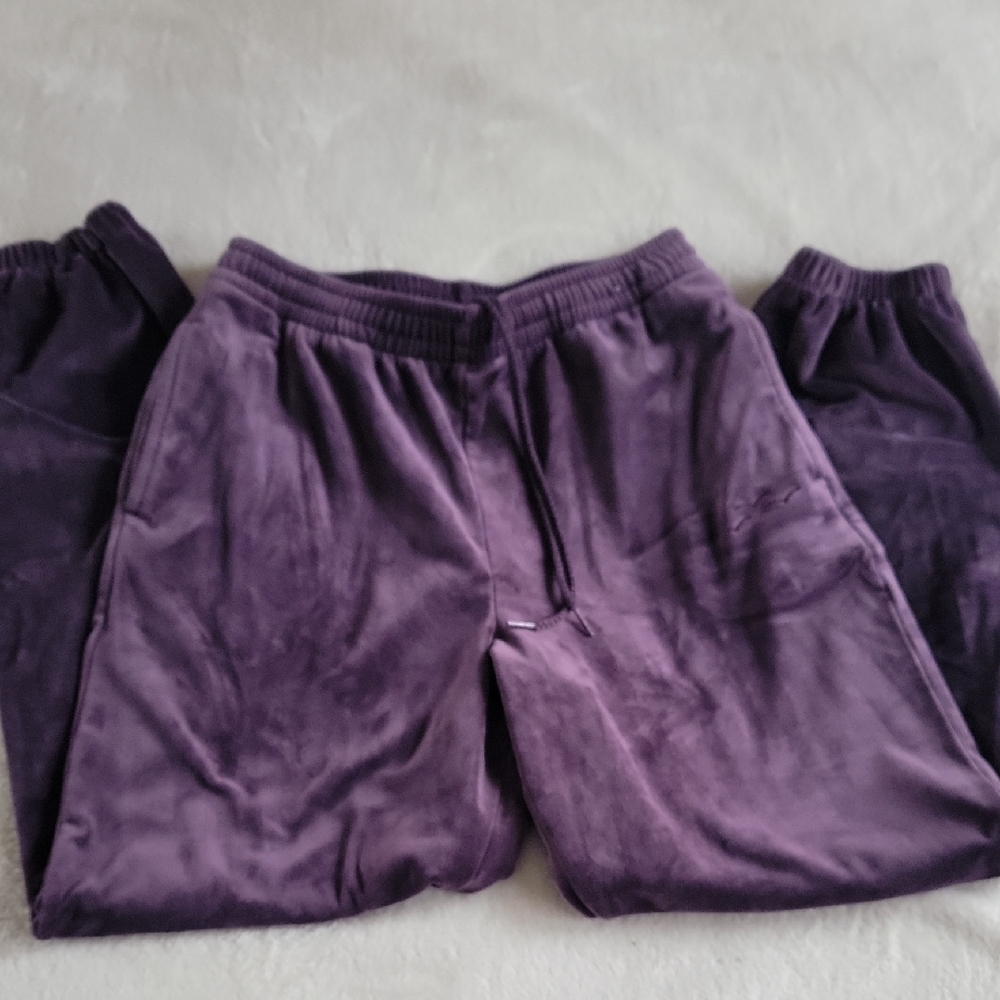 Lazy Pants Women's Purple Velvet Joggers Size M